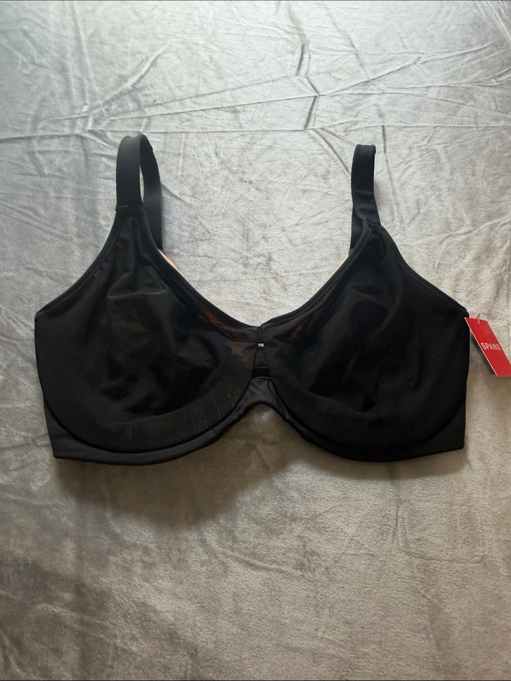 SPANX Underwire Bra Illusion Lace Low Profile Minimizer Full Coverage Size 34G.